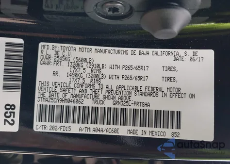 2017 Toyota Tacoma Trd Sport from USA, damaged, VIN 3TMAZ5CN9HM046062
